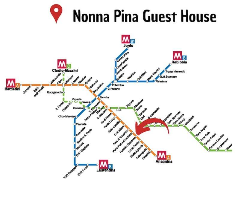 Nonna Pina Guest House Moderno Appartamento Vicino Metro AWifi,Netflix روما المظهر الخارجي الصورة